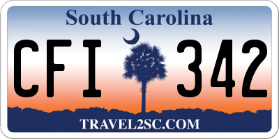 SC license plate CFI342