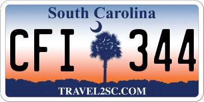 SC license plate CFI344