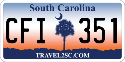 SC license plate CFI351