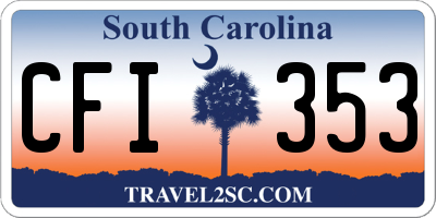 SC license plate CFI353