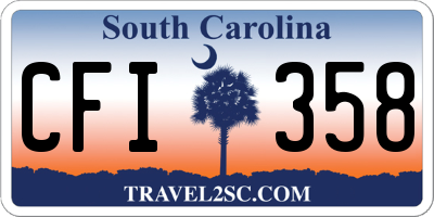 SC license plate CFI358