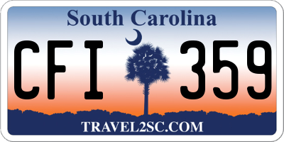 SC license plate CFI359