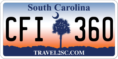 SC license plate CFI360