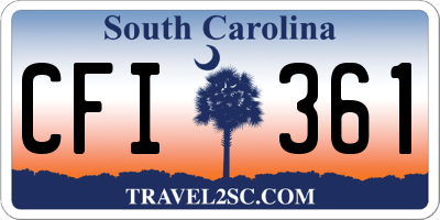 SC license plate CFI361