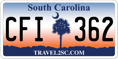 SC license plate CFI362