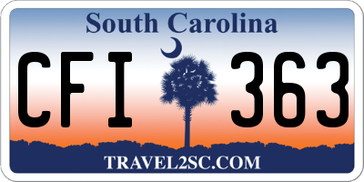 SC license plate CFI363