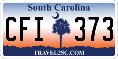 SC license plate CFI373