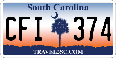 SC license plate CFI374