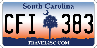 SC license plate CFI383