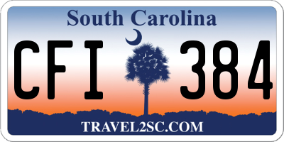 SC license plate CFI384