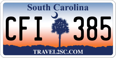SC license plate CFI385