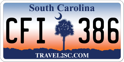 SC license plate CFI386