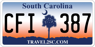 SC license plate CFI387
