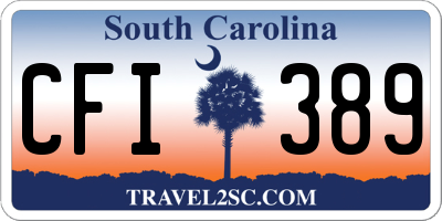 SC license plate CFI389