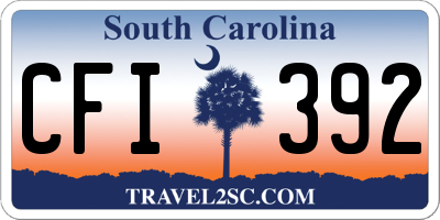 SC license plate CFI392