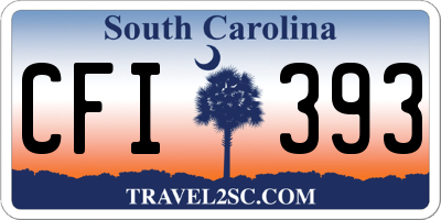 SC license plate CFI393
