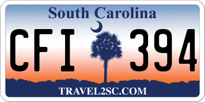 SC license plate CFI394