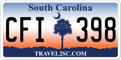 SC license plate CFI398