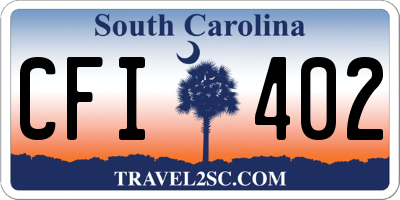 SC license plate CFI402