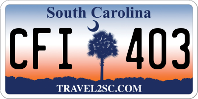 SC license plate CFI403