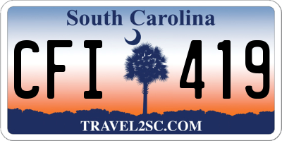 SC license plate CFI419