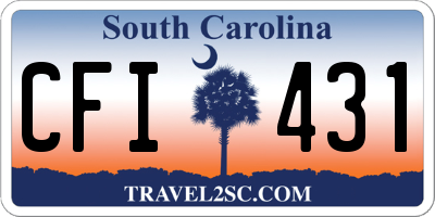 SC license plate CFI431
