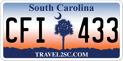 SC license plate CFI433