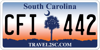 SC license plate CFI442
