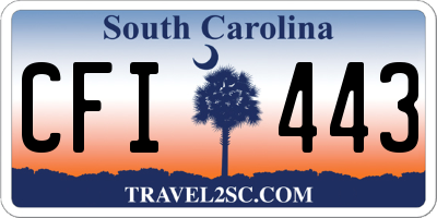 SC license plate CFI443