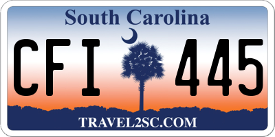 SC license plate CFI445