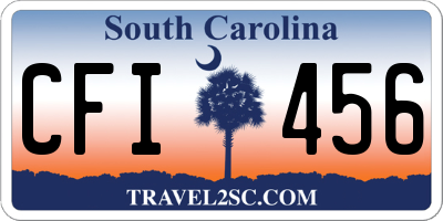 SC license plate CFI456