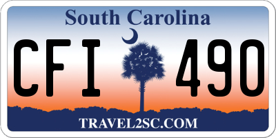 SC license plate CFI490