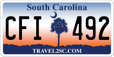 SC license plate CFI492