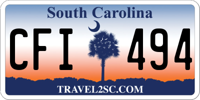 SC license plate CFI494