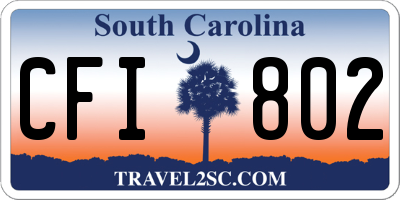 SC license plate CFI802