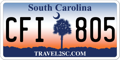 SC license plate CFI805