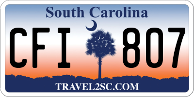 SC license plate CFI807