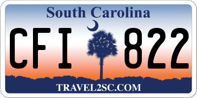 SC license plate CFI822