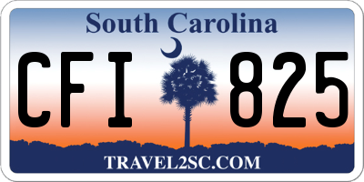SC license plate CFI825
