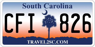 SC license plate CFI826