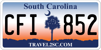 SC license plate CFI852