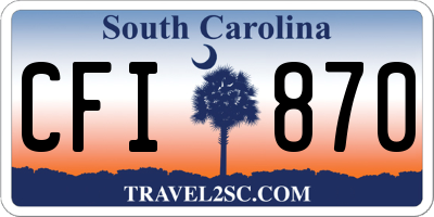 SC license plate CFI870