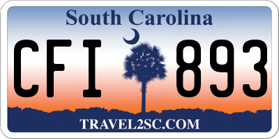 SC license plate CFI893