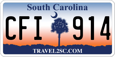 SC license plate CFI914
