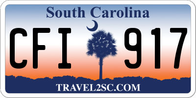 SC license plate CFI917
