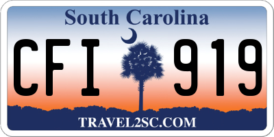 SC license plate CFI919
