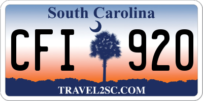 SC license plate CFI920