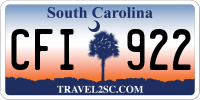 SC license plate CFI922