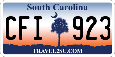 SC license plate CFI923