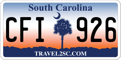 SC license plate CFI926